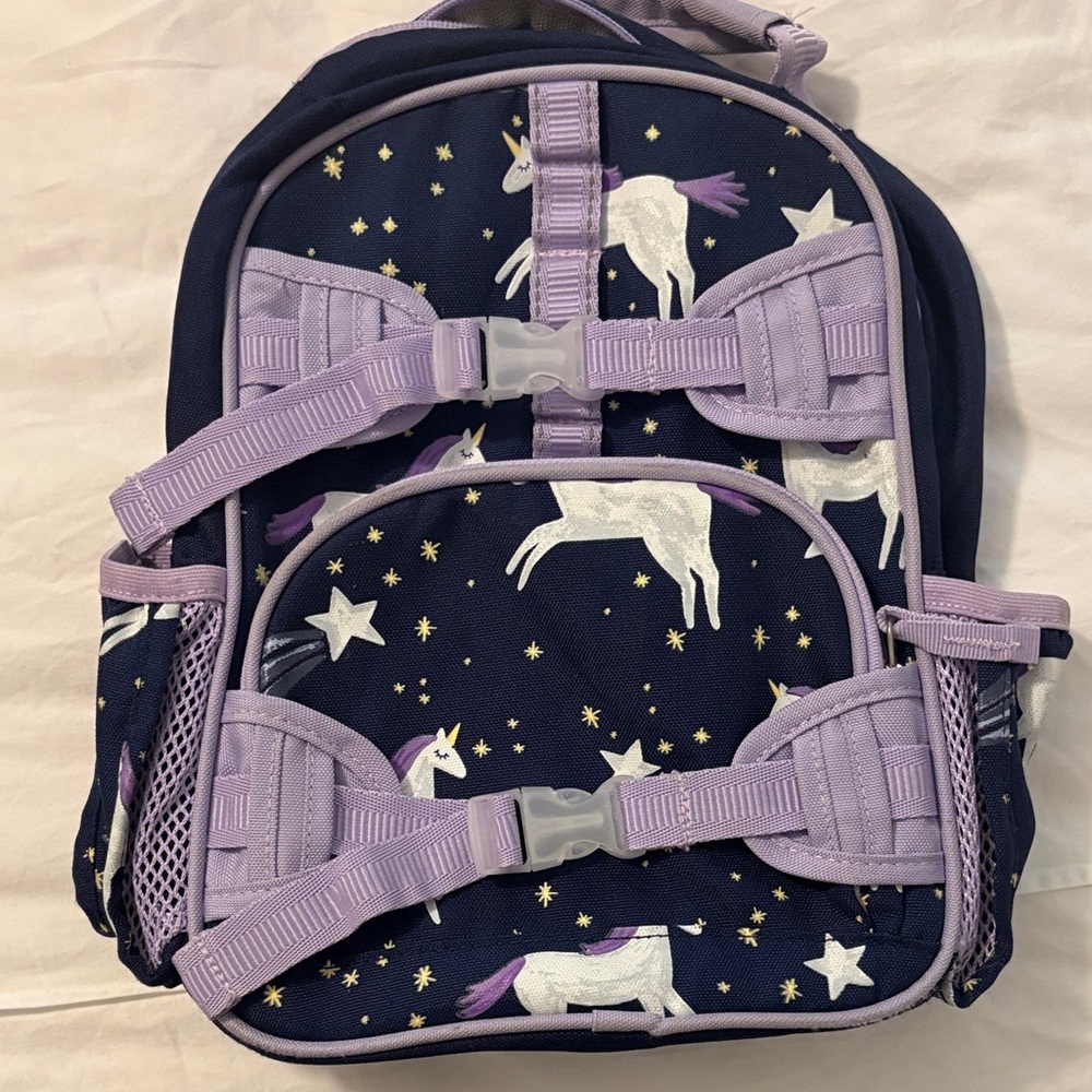Magical Unicorn Kids Backpack - Navy and Lavender